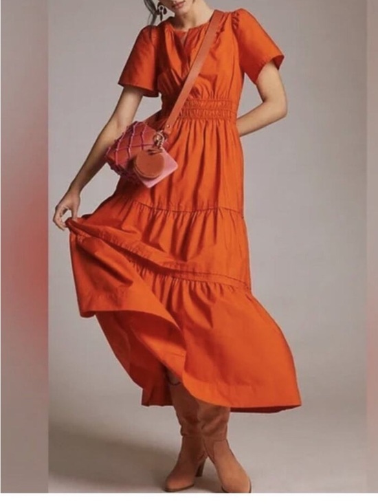Anthropologie Dresses & Skirts - Anthropologie (Maeve) Somerset Maxi Dress, Linen Edition, in Orange